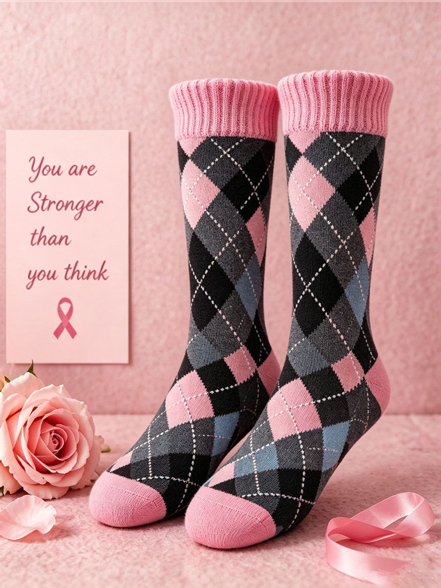 Unisex Breast Cancer Awareness Promotion Theme Socks