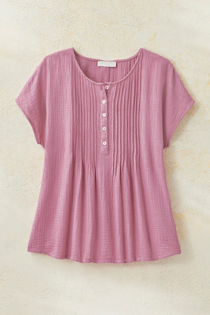 Summer Breeze Gauze Pintuck Top