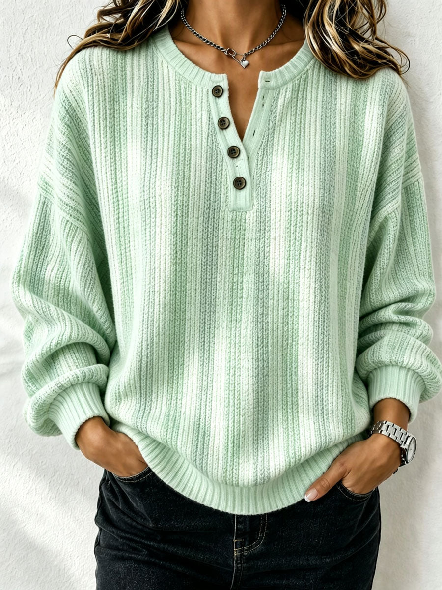 Women'S Casual Henry Collar Breast Cancer Printed Shirt