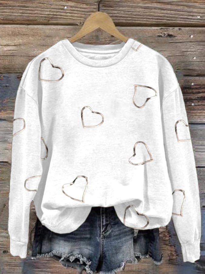 Women's Breast Cancer Awareness Print Long Sleeve Sweatshirt