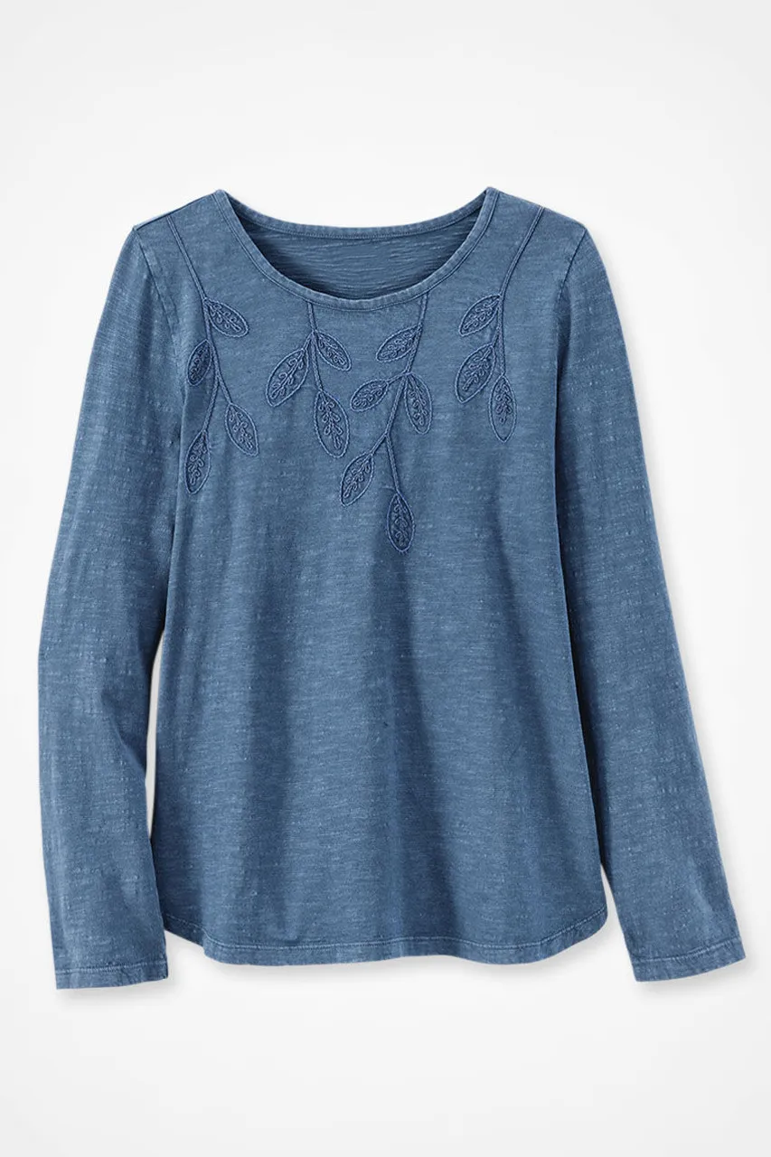Leaf Embroidered Tee
