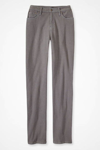 Knit Denim High Rise Straight-Leg Jeans