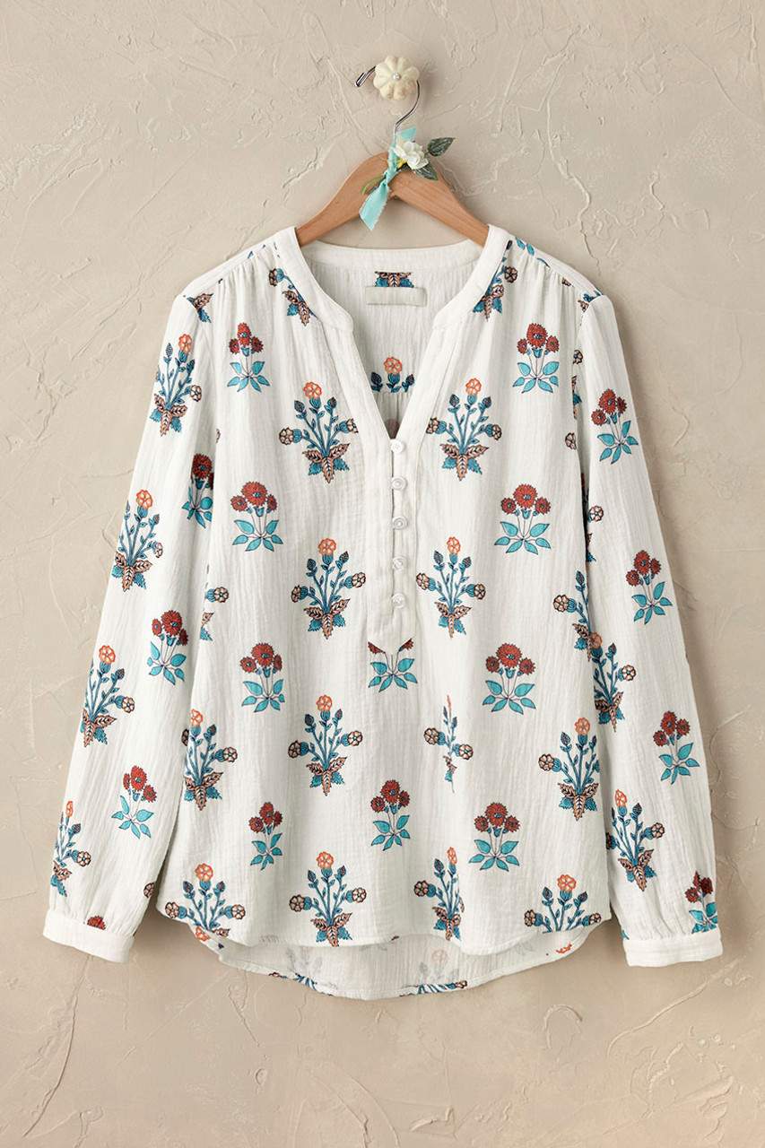 Botanical Gauze Henley