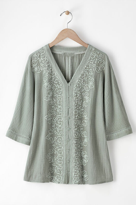 Summer Breeze Gauze Soutache Blouse