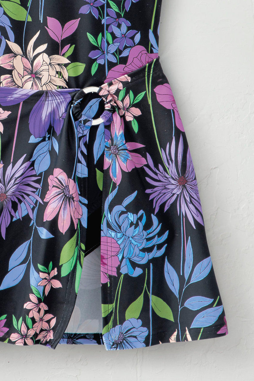 Floral ShapeMeTM Sarong Swimdress