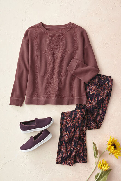 Casa Mia Geometric embroidery Sweatshirt 3 Colors