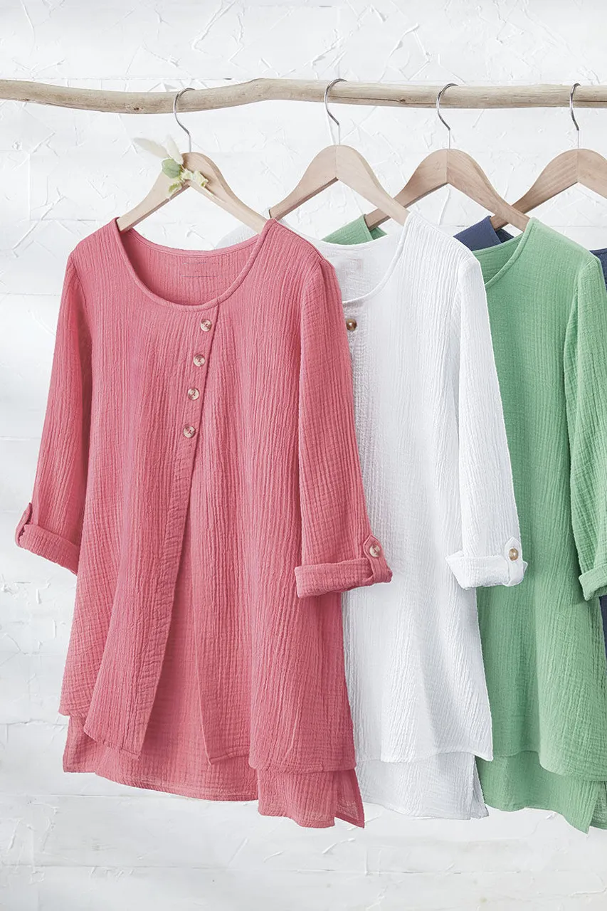Light as Air Gauze Pullover Tunic Top