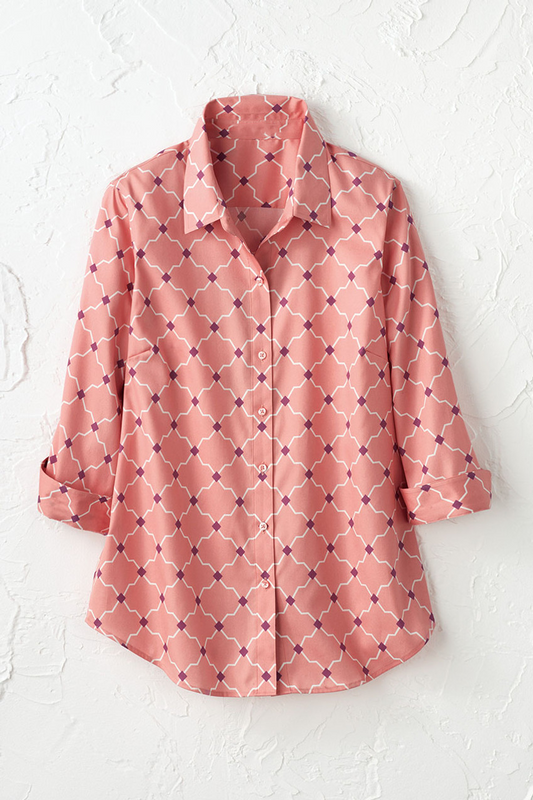 Timeless Trellis 3/4-Sleeve No-Iron Shirt