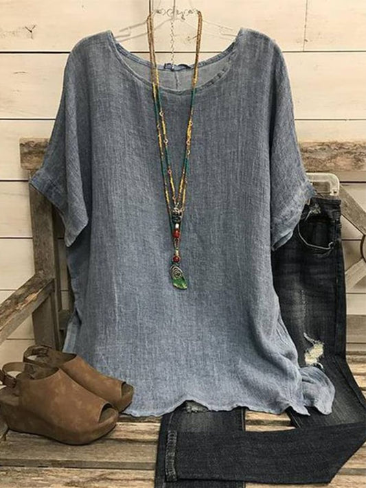 Women's Casual Loose Round Neck Short Sleeve T-Shirt