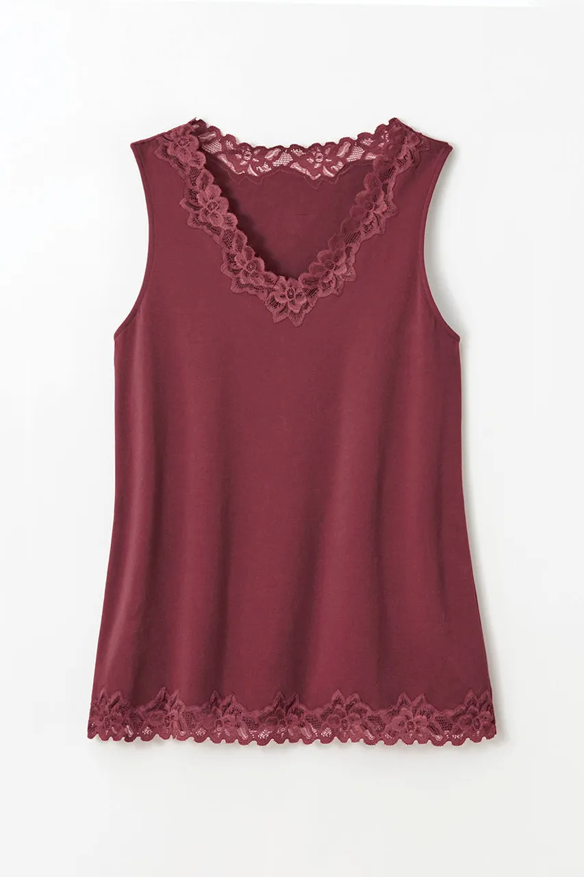 Longer Length Double Lace Tank