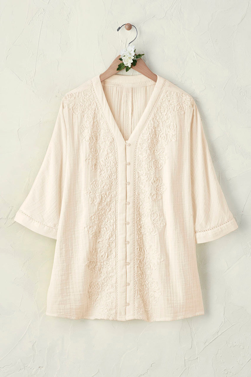 Summer Breeze Gauze Soutache Blouse