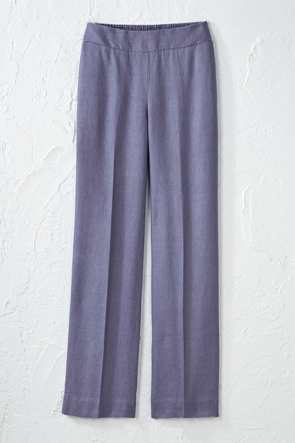 Smocked-Waist Linen Pants