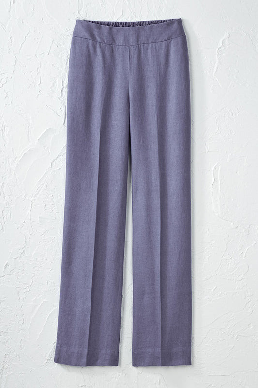 Smocked-Waist Linen Pants