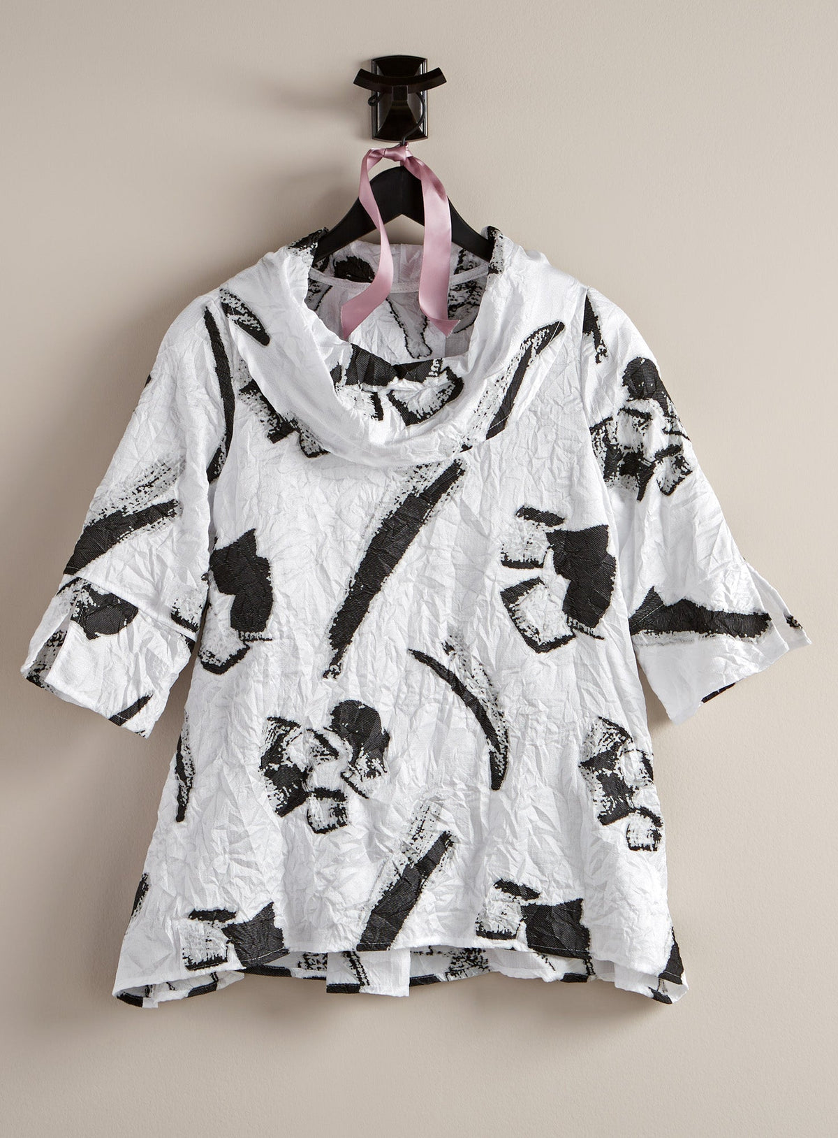 Airflow Crinkle Tunic - Black Ink