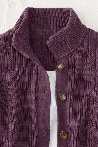 Shaker Detail Button Cardigan