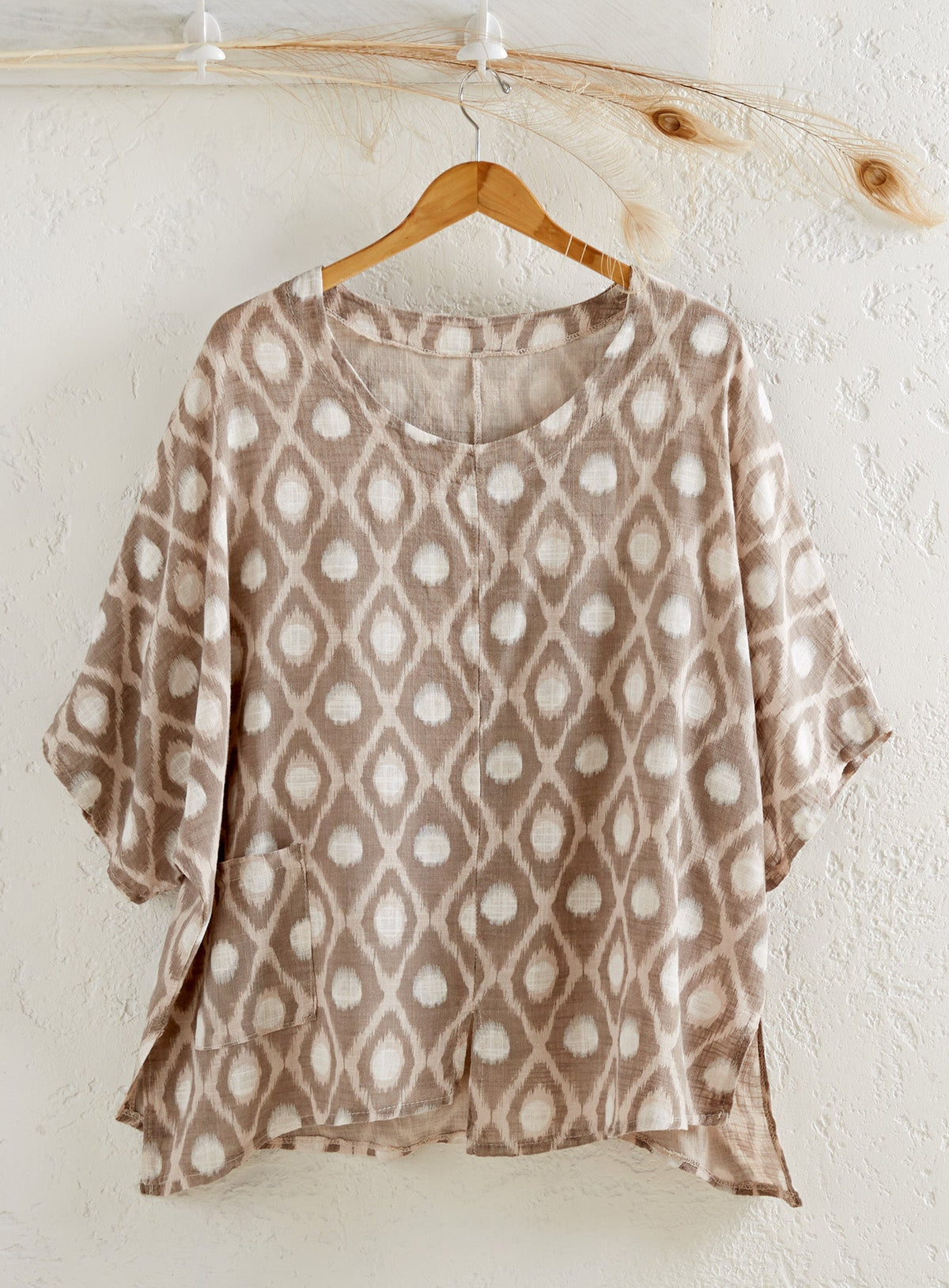 Ikat Dot Cotton Top