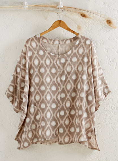 Ikat Dot Cotton Top