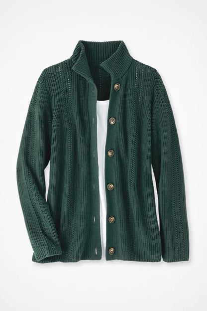 Shaker Detail Button Cardigan