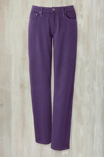 Knit Denim High Rise Straight-Leg Jeans