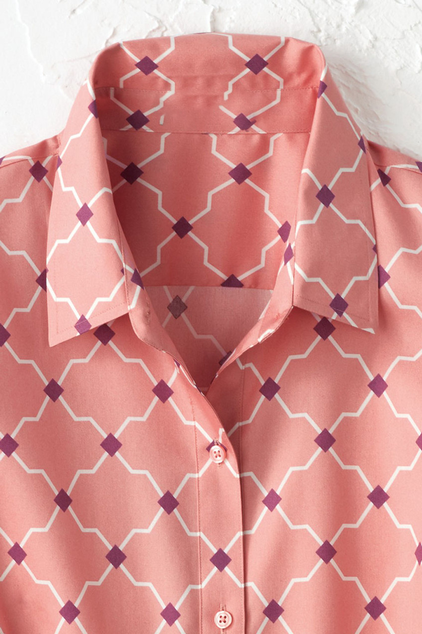 Timeless Trellis 3/4-Sleeve No-Iron Shirt