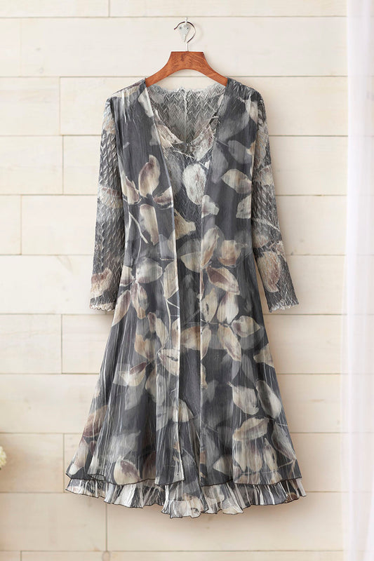Nocturnal Foliage Jacket Dress by Komarov