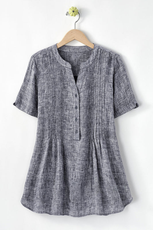 Linen Tuck-and-Release Blouse