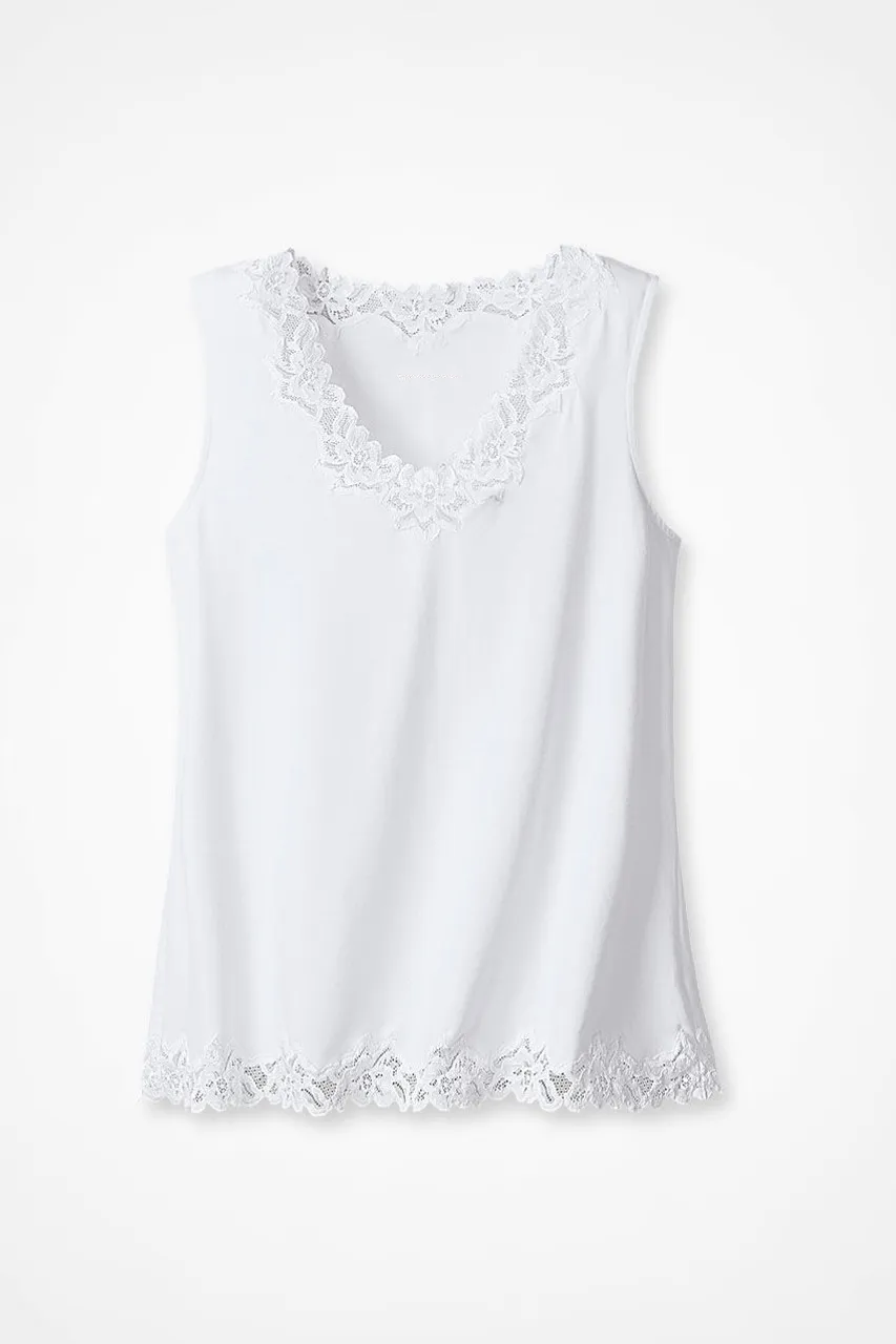 Longer Length Double Lace Tank