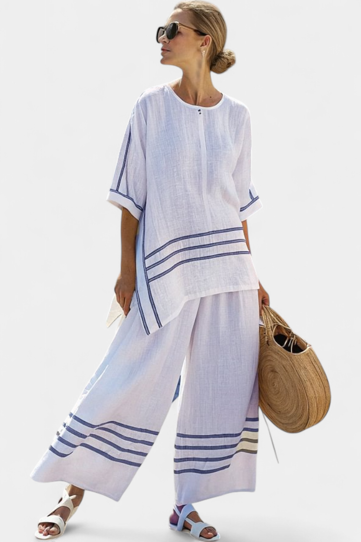 🌿New Linen🔥Chic Striped Set