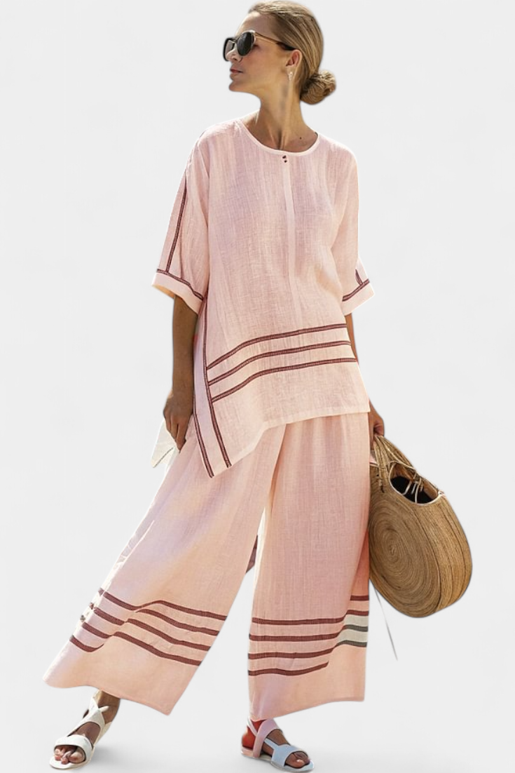 🌿New Linen🔥Chic Striped Set