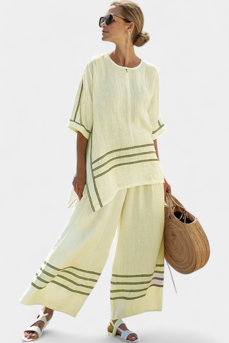 🌿New Linen🔥Chic Striped Set