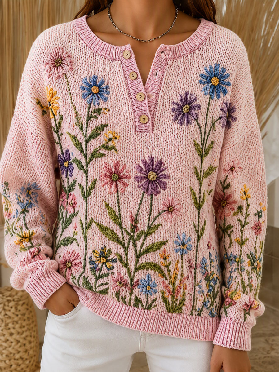 Women'S Breast Cancer Vintage Flower Pattern Blouse