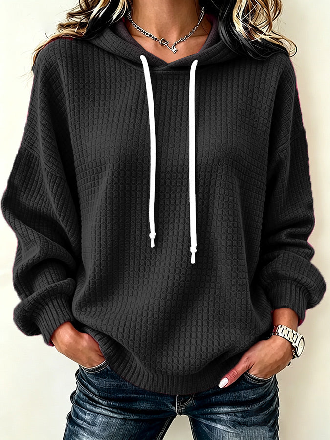 Women'S Casual Solid Color Style Hoodie