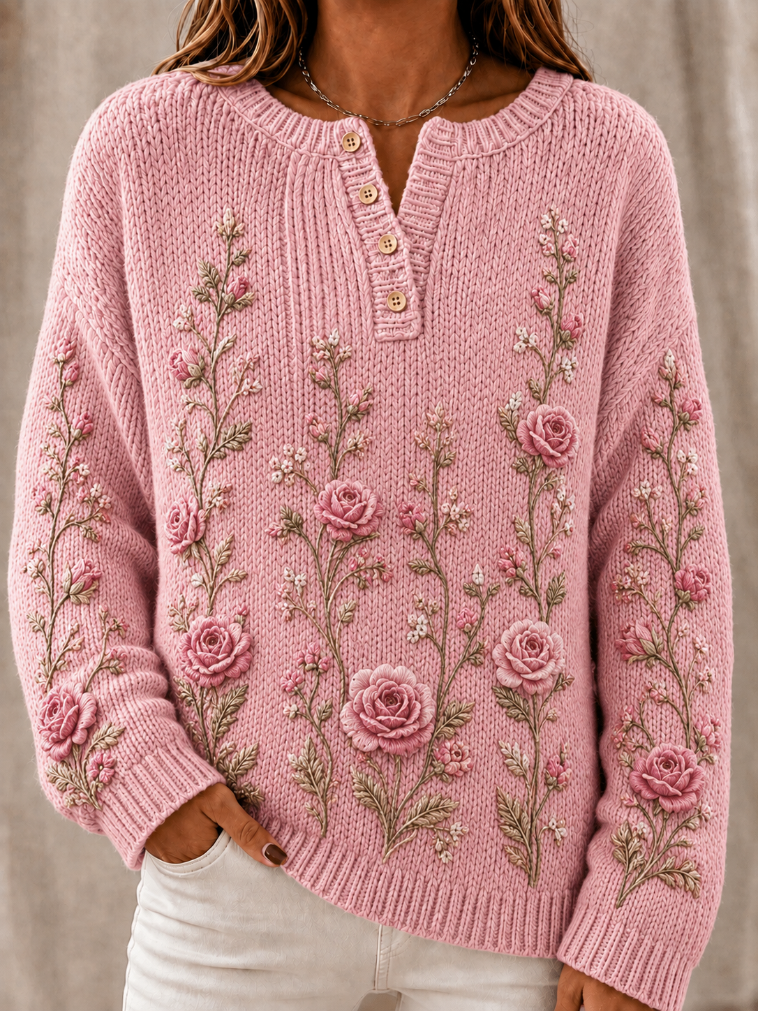 Women'S Breast Cancer Vintage Flower Pattern Blouse