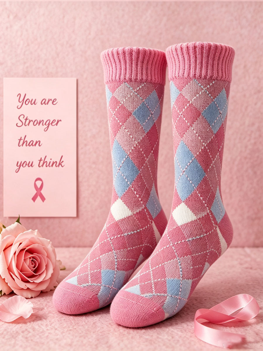 Unisex Breast Cancer Awareness Promotion Theme Socks