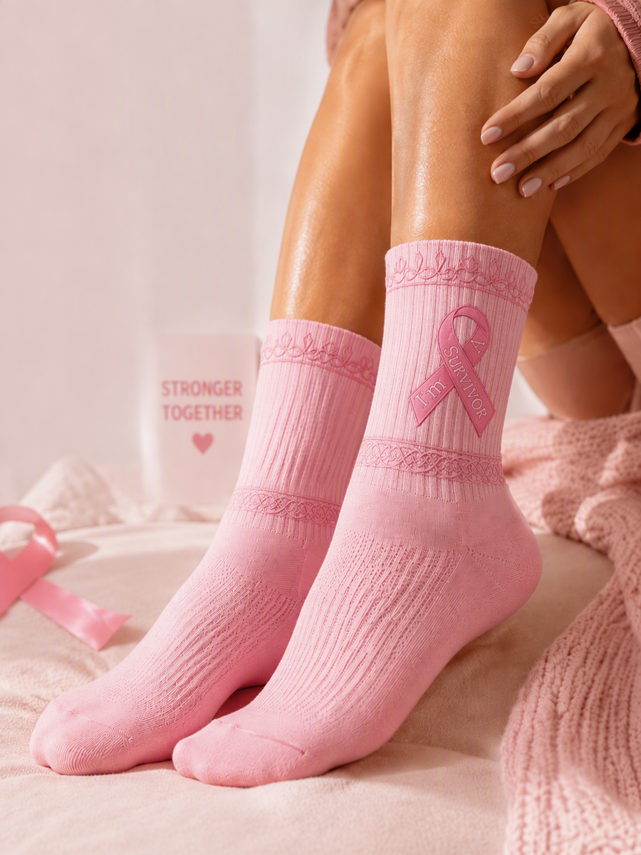 Women'S Breast Cancer Awareness  Printed Socks