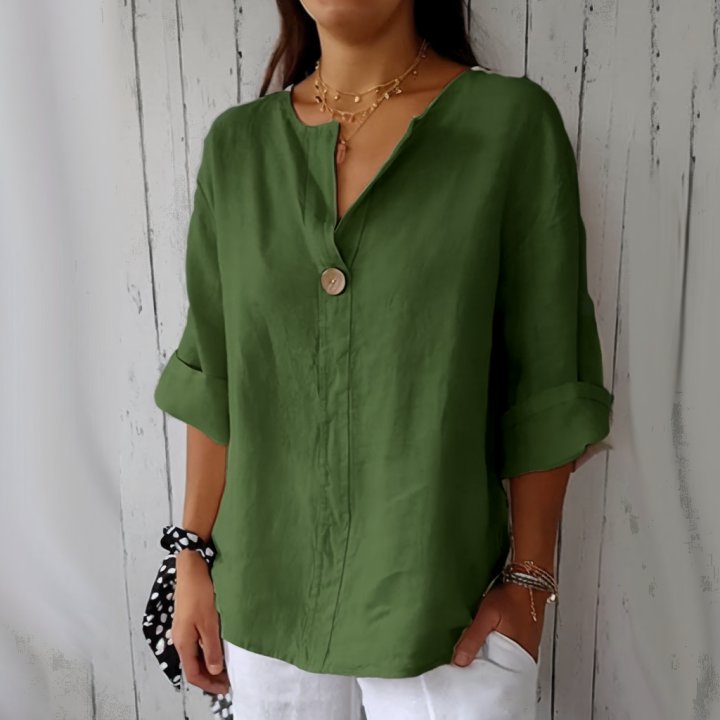 2026 Women's Linen-Cotton V-Neck Comfortable Top