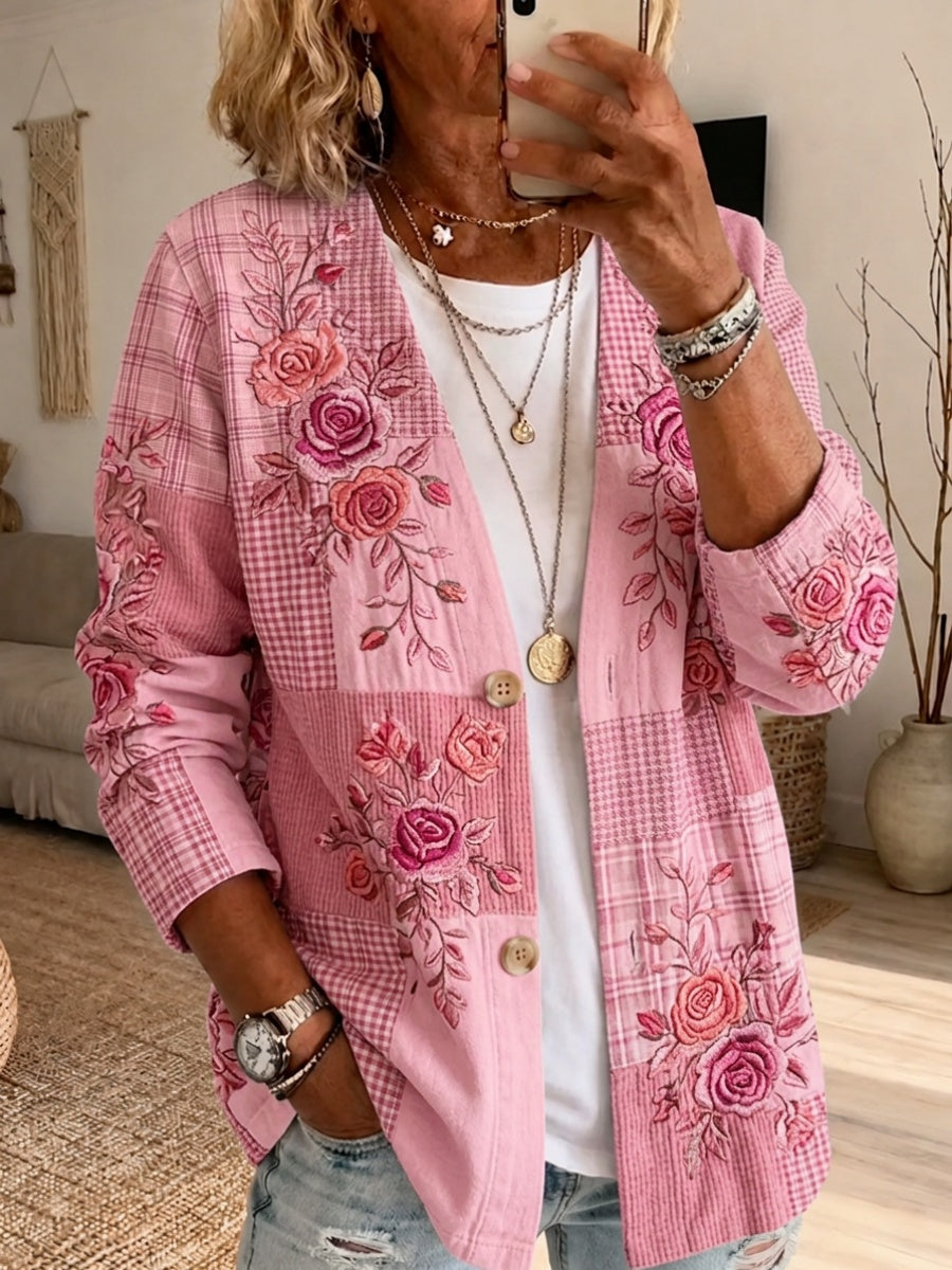 Women'S Floral Patterns Casual Cardigan Top