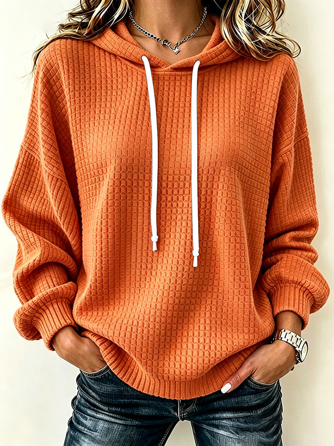 Women'S Casual Solid Color Style Hoodie