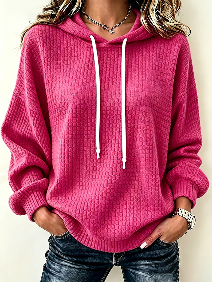 Women'S Casual Solid Color Style Hoodie