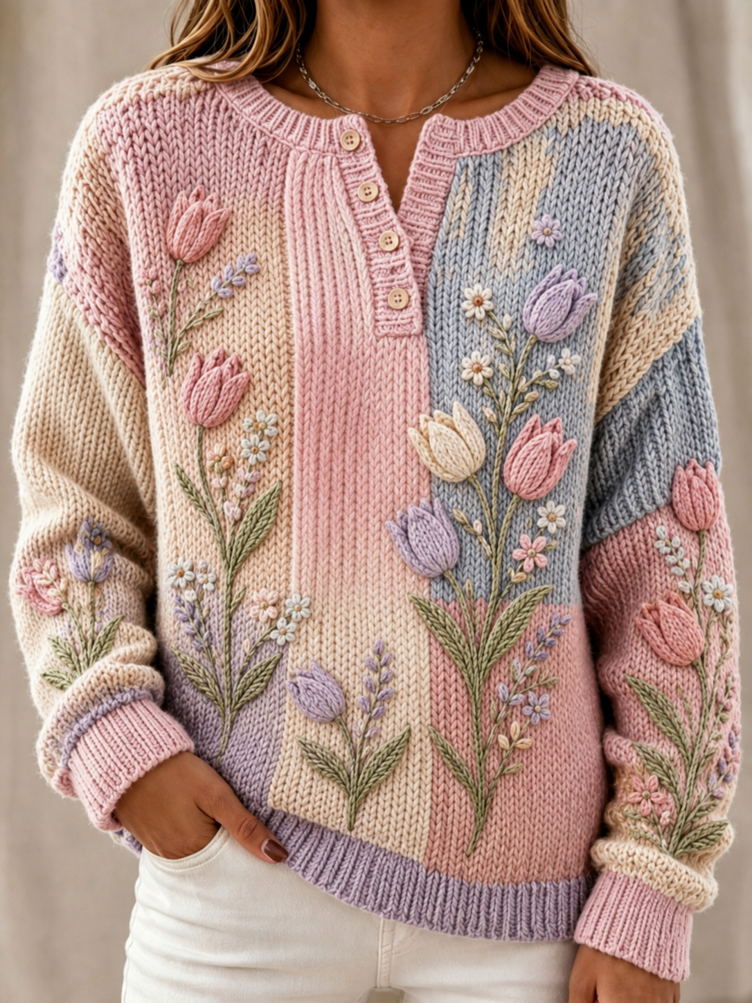 Women'S Retro Flower Pattern Top