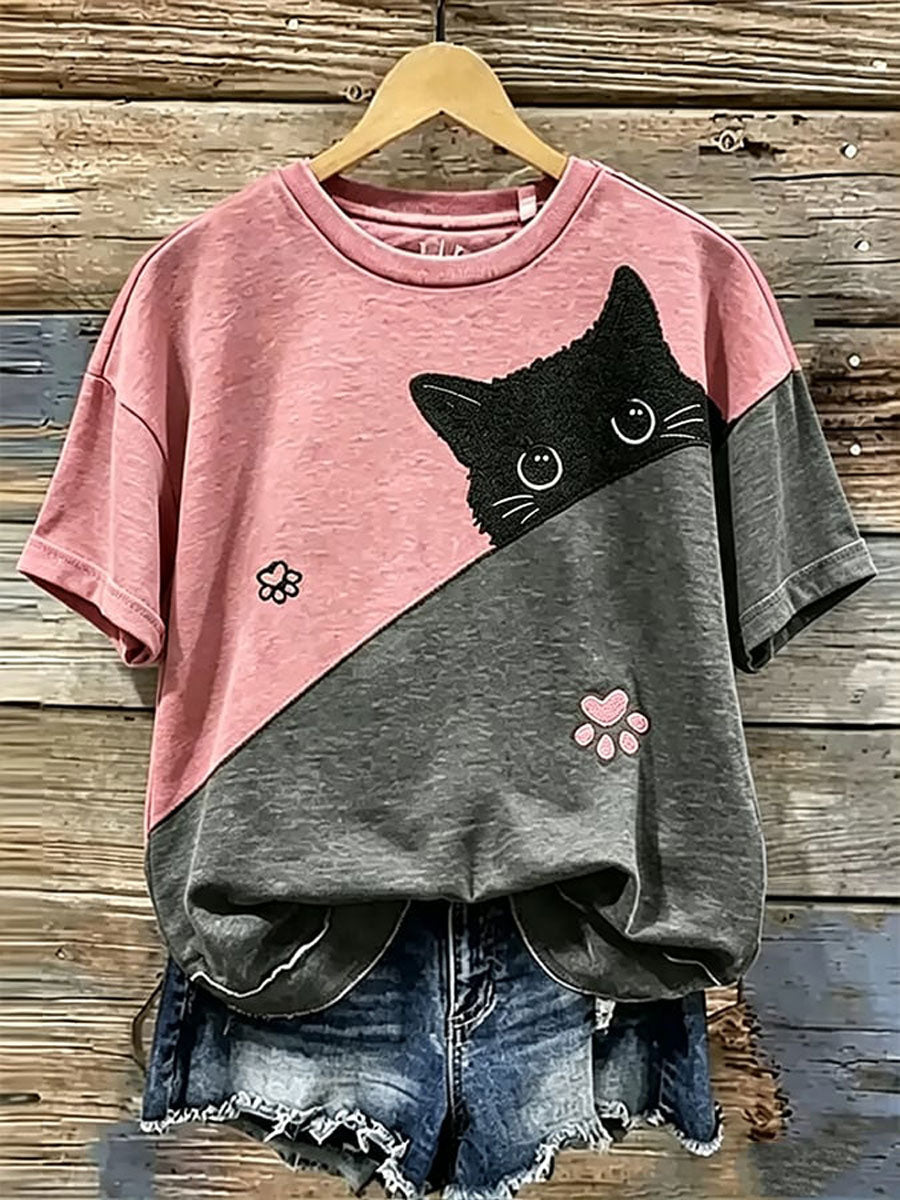 Women's Animal Cat Print Casual T-shirt