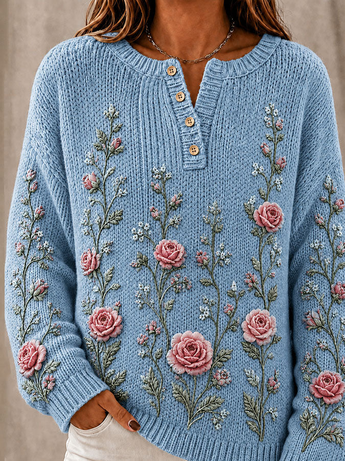 Women'S Breast Cancer Vintage Flower Pattern Blouse