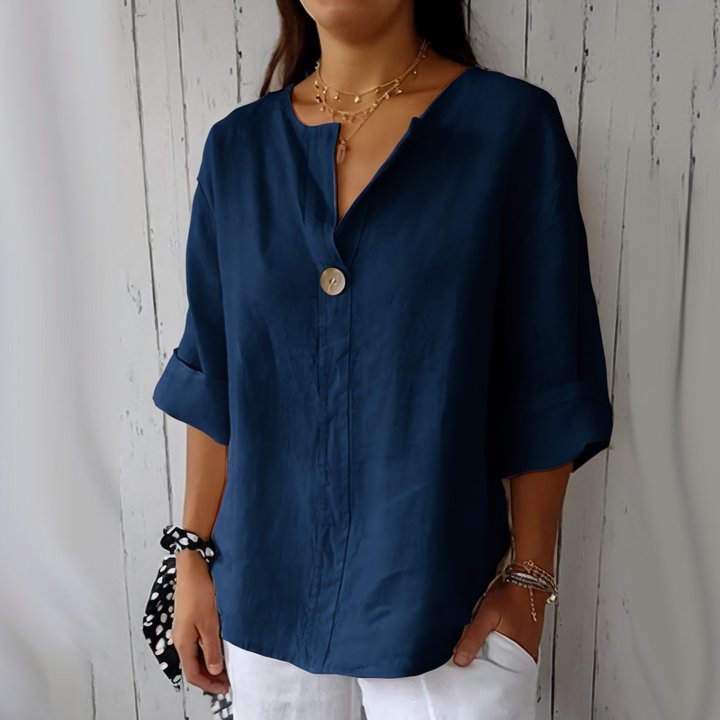 2026 Women's Linen-Cotton V-Neck Comfortable Top