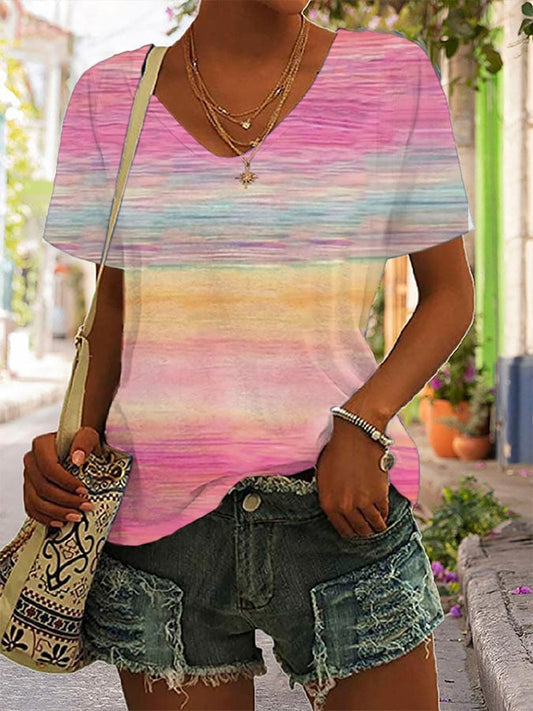 Women's Breast Cancer Awareness Print Casual T-Shirt