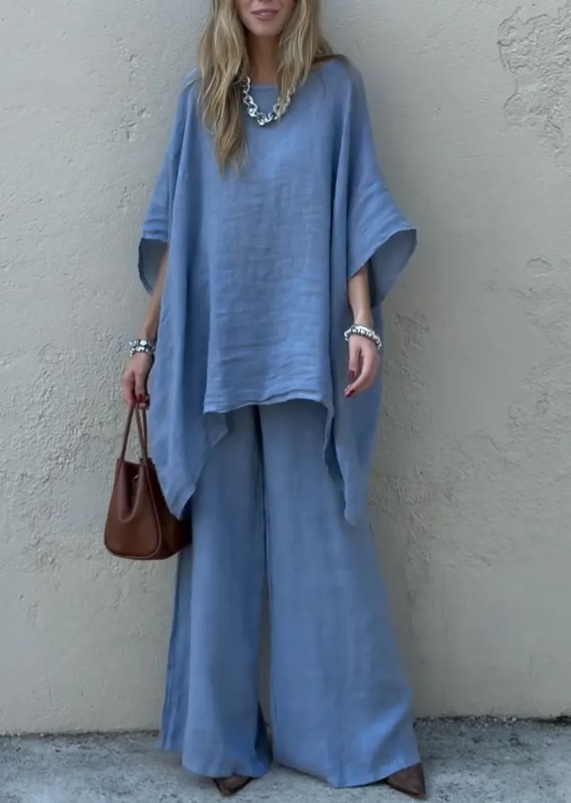 🌿New Linen Comfortable Cotton and linen casual solid color 2-piece Set
