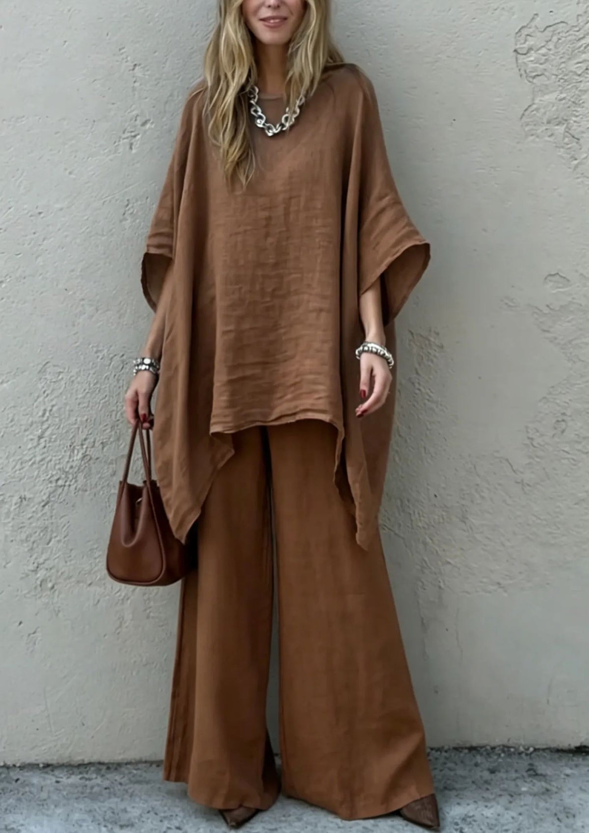 🌿New Linen Comfortable Cotton and linen casual solid color 2-piece Set