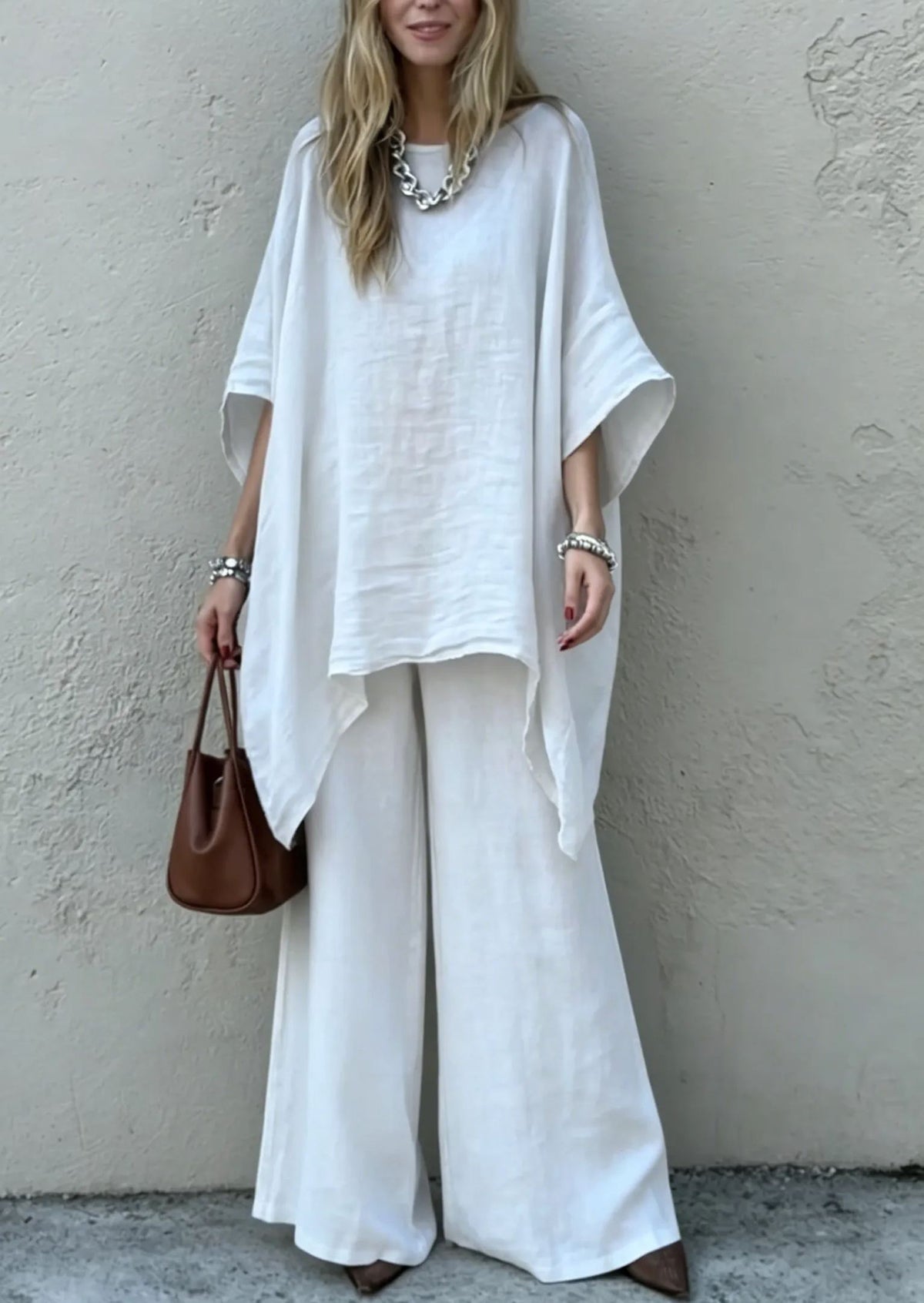🌿New Linen Comfortable Cotton and linen casual solid color 2-piece Set