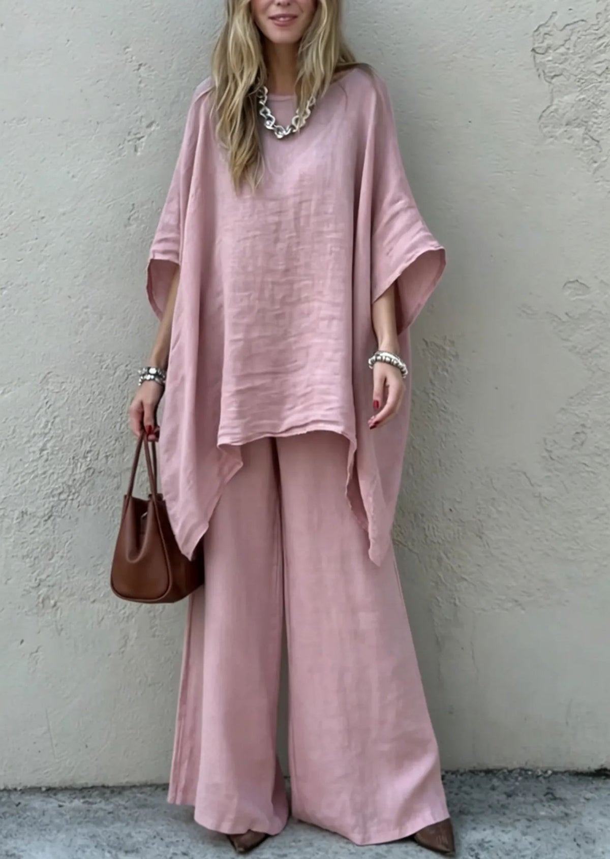 🌿New Linen Comfortable Cotton and linen casual solid color 2-piece Set